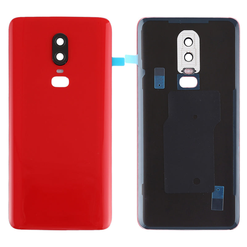 For OnePlus 6 OEM Battery Housing Cover Repair Part Camera Lens Cover - Red For OnePlus 6 OEM Battery Housing Cover Repair Part Camera Lens Cover - Red